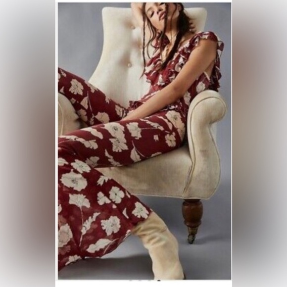 Free People Austyn One Piece Washed Red Combo jumpsuit size large brand new - Picture 1 of 5